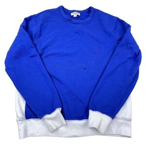 Wallace & Barnes J Crew Sweatshirt Men Large Blue White Crewneck Sweater  STAINS